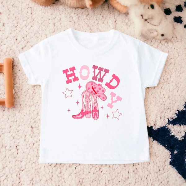 Howdy T Shirt, Cowgirl Toddler Shirt, Toddler Girl Shirts, Cowgirl Shirt, Kids Shirts, Cowgirl Birthday, Girl Shirts, Girl Gifts, Kids Gifts