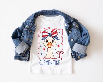 4th Of July Goose Toddler Shirt, Fourth Of July Kids Shirt, Toddler 4th Of July Shirt, Toddler Shirts, Kids Tees, Girl 4th Of July Tee