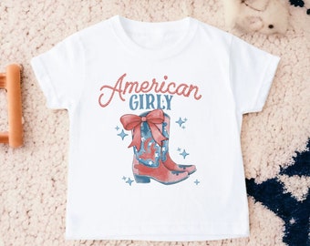 American Cowgirl Toddler Shirt, USA Shirt, 4th of July Shirt, Kids 4th of July Shirt, Toddler Shirts, Kids Shirts, Independence Day Shirt