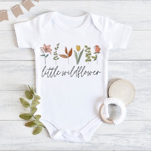 Little Wildflower Baby Bodysuit, Baby Girl Outfit, Boho Baby Girl Clothes, Flower Baby Outfit, Boho Baby Clothes, Baby Shower Gift Girl