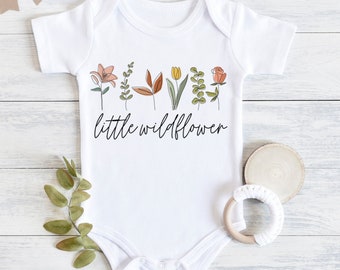 Little Wildflower Baby Bodysuit, Baby Girl Outfit, Boho Baby Girl Clothes, Flower Baby Outfit, Boho Baby Clothes, Baby Shower Gift Girl