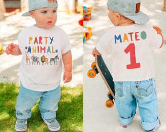 Chemise d'anniversaire animal, chemise d'anniversaire zoo, chemise d'anniversaire Safari, chemise d'anniversaire pour tout-petits, chemise d'anniversaire pour enfants, chemise d'anniversaire de garçon