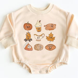 Fall Bubble Romper Sweatshirt, Baby Fall Outfit, Thanksgiving Baby Outfit, Baby Bodysuit, Thanksgiving Baby Romper, Fall Baby Clothes
