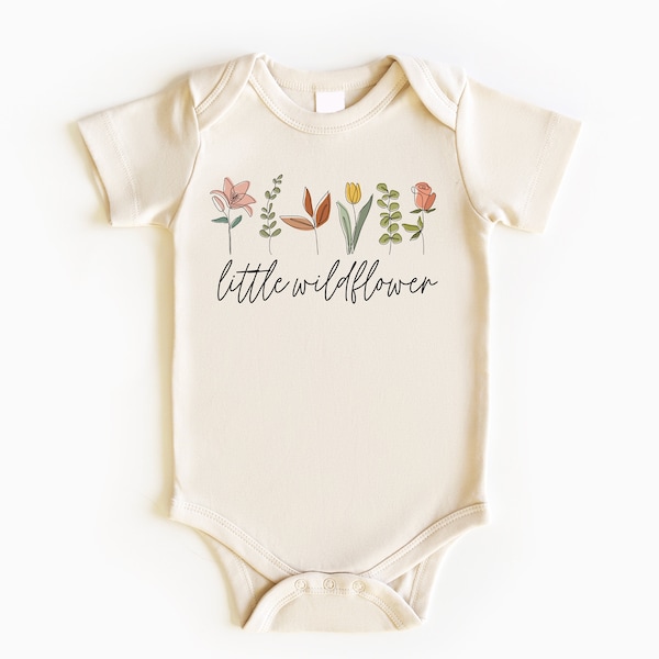 Little Wildflower Baby Bodysuit, Baby Girl Outfit, Boho Baby Girl Clothes, Flower Baby Outfit, Boho Baby Clothes, Baby Shower Gift Girl