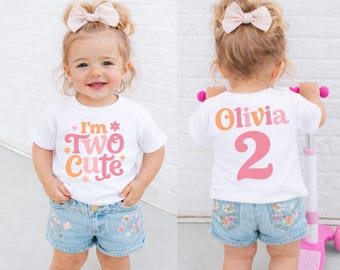 Camiseta de dos cumpleaños linda, camiseta de segundo cumpleaños de niña, camiseta de cumpleañera, camiseta de segundo cumpleaños, camiseta de dos cumpleaños linda, atuendo de segundo cumpleaños