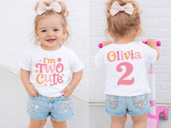 Two Cute Birthday Shirt, Girl Second Birthday Shirt, Birthday Girl Shirt, 2nd Birthday Tee, Two Cute Birthday Tee, 2nd Birthday Outfit