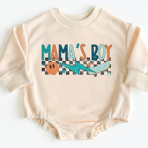 Mama&#39;s Boy Baby Bubble Romper Sweatshirt, Baby Boy Outfit, Baby Bodysuit, Baby Boy Clothes, Baby Shower Gift Boy, Baby Gift, Bubble Romper