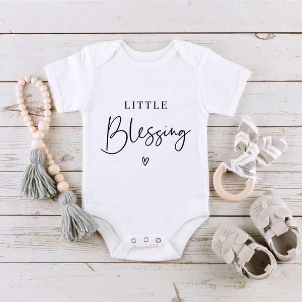 Little Blessing Baby Bodysuit, Pregnancy Reveal, Pregnancy Announcement, Baby Shower Gift, Baby Clothes, Baby One Piece, Baby Gift