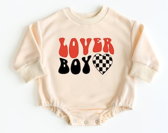 Lover Boy Bubble Romper Sweatshirt, Valentines Baby Outfit, Valentines Day Shirt, Baby Valentines Outfit, Baby Bodysuit, Baby Clothes