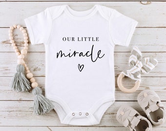 Our Little Miracle Baby Bodysuit, Pregnancy Announcement, Baby Bodysuit, Pregnancy Reveal, Baby Clothes, We’re Expecting, Baby Reveal