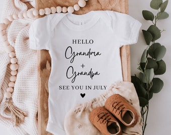 Hello Grandma And Grandpa Baby Bodysuit, Grandparents Pregnancy Announcement, Grandparents To Be Gift, Pregnancy Announcement, Baby Reveal
