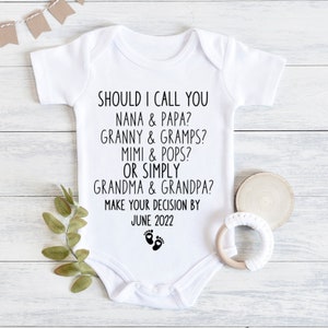 Grandparents Pregnancy Announcement, Baby Bodysuit, Pregnancy Announcement, Grandparents To Be Gift, Grandparents Gift, Baby Announcement