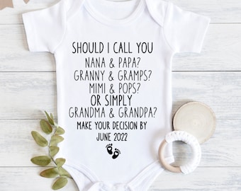 Grandparents Pregnancy Announcement, Baby Bodysuit, Pregnancy Announcement, Grandparents To Be Gift, Grandparents Gift, Baby Announcement