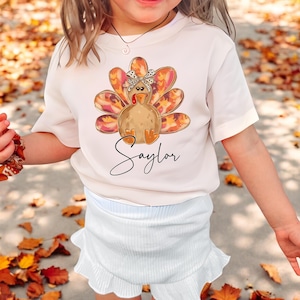 Thanksgiving Turkey Toddler Shirt, Fall Girl Shirts, Toddler Fall Shirts, Thanksgiving Girl Shirt, Kids Fall Shirts, Custom Thanksgiving Tee