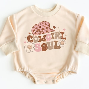 Cowgirl Bubble Romper Sweatshirt, Cowgirl Baby Outfit, Baby Bodysuit, Baby Girl Outfit, Baby Girl Gifts, Baby Shower Gift, Cowgirl Birthday