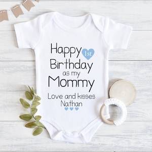 Happy Birthday Mommy Baby Bodysuit, Mommy Birthday Baby Bodysuit, Baby Boy Outfit, Mom Gift From Baby, Mom And Son, Baby Boy Clothes
