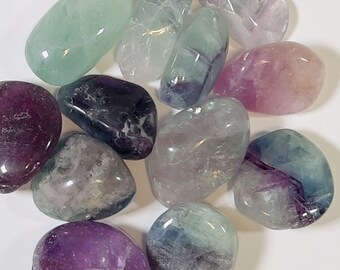 Rainbow Fluorite Polished Tumbled Stone - Metaphysical Crystals, Healing Crystals, Tumbled Stones, Pocket Stones