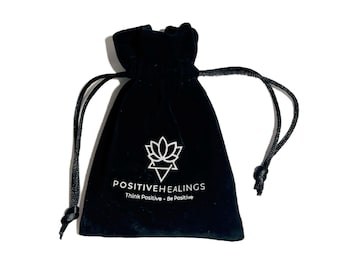 Black Velvet Drawstring Bag,  5 x 3.75 in, thick plush velvet storage pouch crystal tumbled, jewelry, chip beads