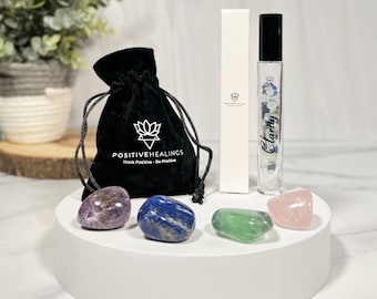 Clarity Gift Set - Intention Crystal Infused Roll-On and Crystal Healing Set