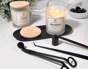 Black Matte 4 Piece Candle Care Set - Candle Snuffer, Wick Trimmer, Wick Dipper