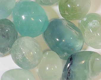 Green Fluorite Tumbled Stone: Polished Healing Crystals, Pocket Stones
