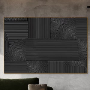 Wabi-Sabi Large Abstract Wall Art Hand-painted Wall Decor Home Decor White Black Texture Painting Boho Wall Decor Bedroom Decor Modern Art