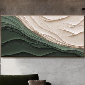 3D Minimalist Ocean Waves Art Painting on Canvas Multilayered Textural Painting Wabi-Sabi Wall Art Living Room Painting Fashion Room Decor