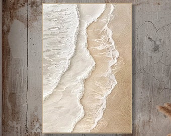 Large 3D Effect Coastal Beach Oil Painting Set Wall Art Hand-Painted Textured Seascape Canvas Ocean Seascape Modern Exclusive Home Decor