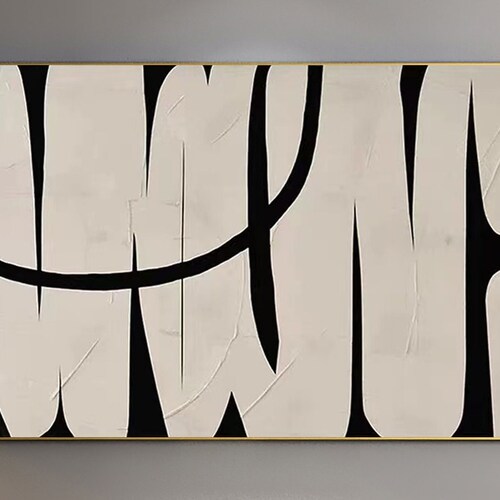 Large Black White Wall Art Abstract Painting Wabi-sabi Wall Art shops Painting On Canvas Modern Art Contemporary Art Black White Minimalist Art