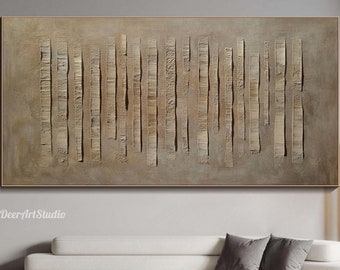 Large 3D Textured Abstract Painting Modern Minimalist Artwork Neutral Earth Tone Canvas Art Organic Geometric Wall Art Livingroom decor