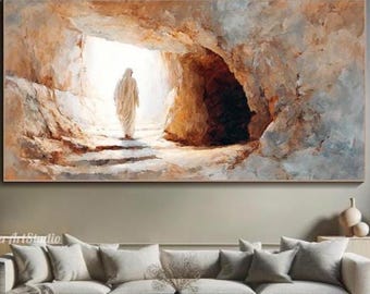Large Jesus Oil Painting On Canvas Textured Christian Religious Wall Art  Hand Painted Spiritual Faith Painting Biblical Livingroom Decor