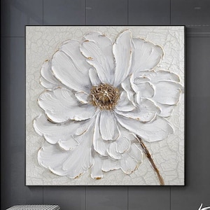 Home Décor 3D Flower Canvas Wall Art Paintings on Canvas Minimalist Wall Art Wedding Décor Boho Wall Décor Custom Painting personalized gift