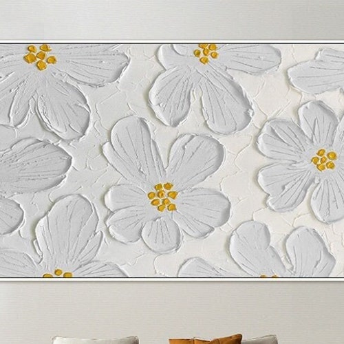 Extra Large Wall Art Abstract Floral Painting on Canvas Etsy