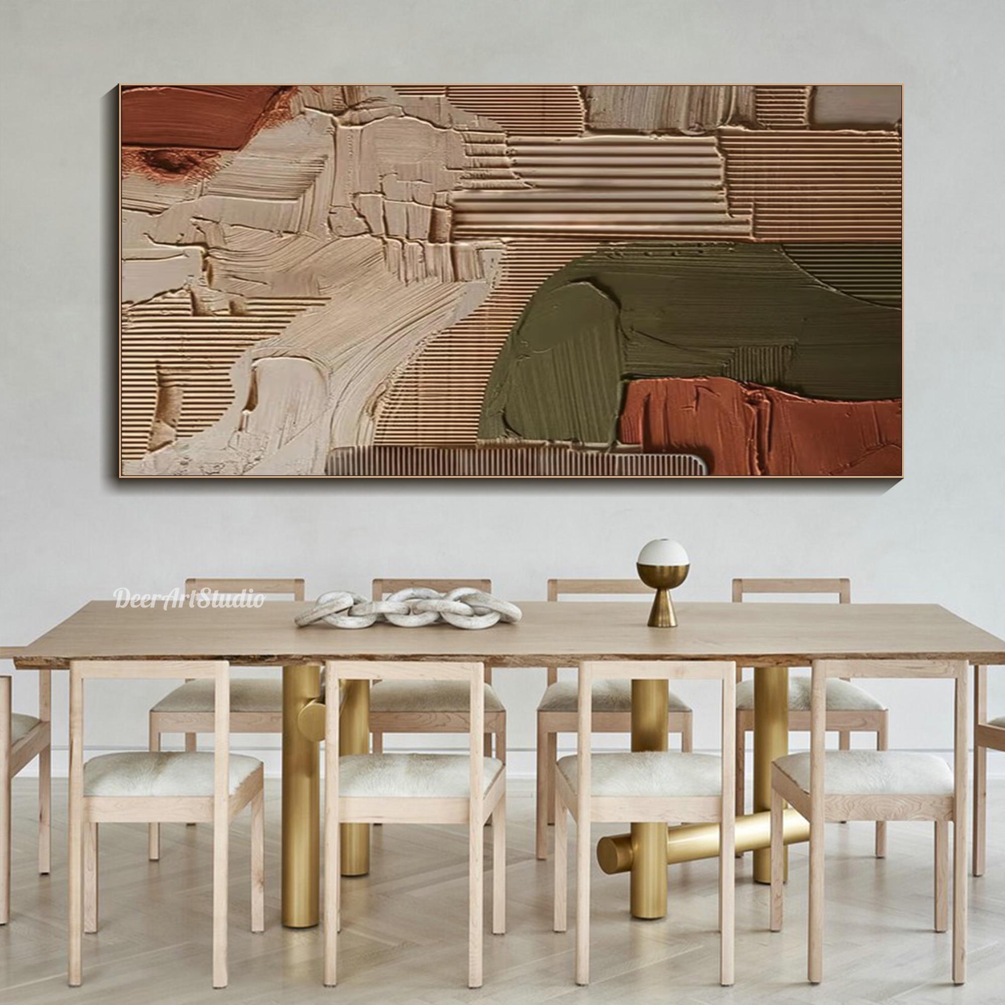 Abstract Geometric Painting on Canvas Minimalist Mid-century Modern Art ...