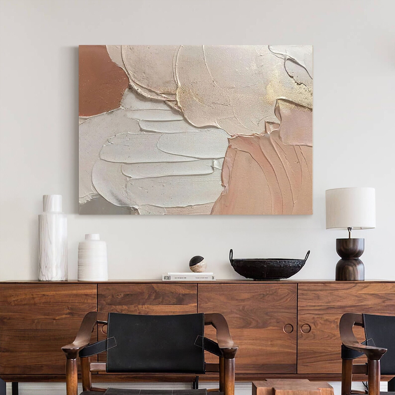 Earth Tone Wall Décor Geometric Custom Canvas Wall Art Etsy