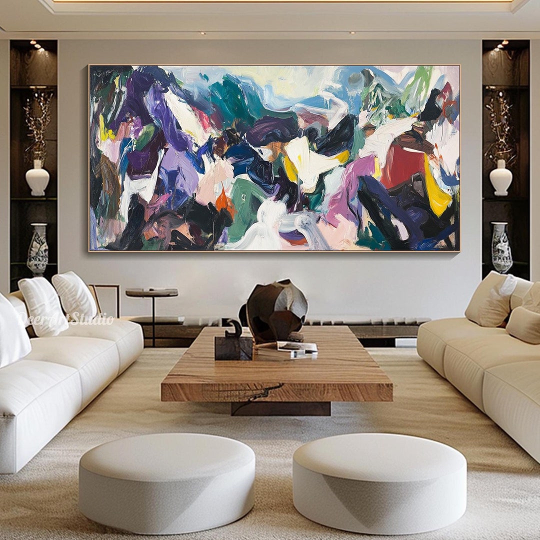 Abstract Colorful Painting on Canvas 3D Textured Vibrant Wall Art ...