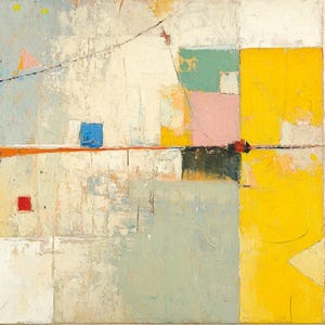 Abstract Geometric Painting on Canvas Minimalist Mid-century Modern Art ...