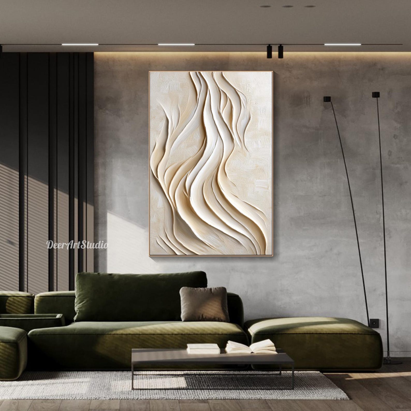 Photo inspiration: Picture Idea: 3D Ocean Waves Textured Wall Art Large Wabi Sabi Wall