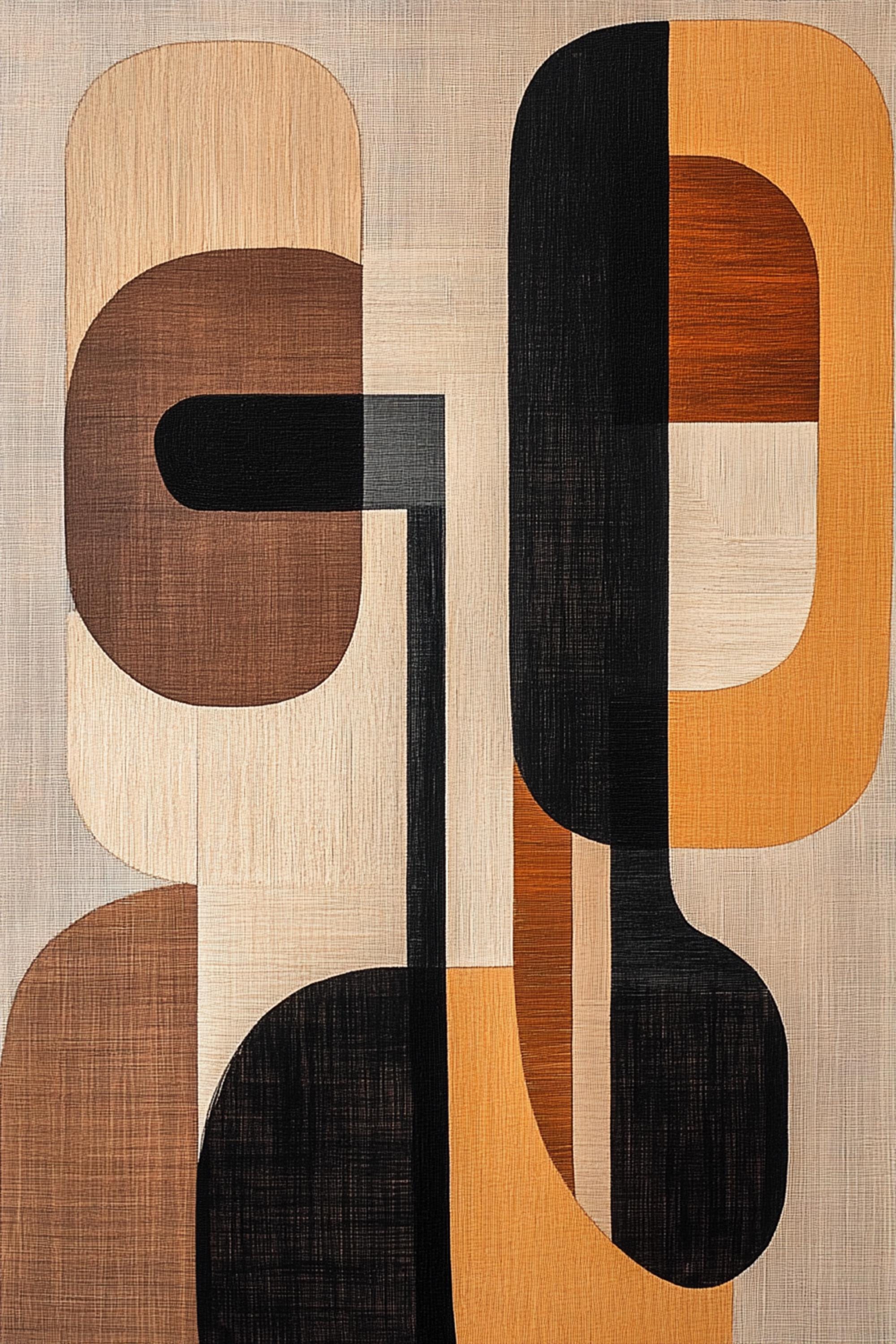 Original Mid Century Modern Geometric Painting on Canvas Minimalist ...