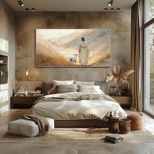 3D Textured Wall Art Christian Painting Inspirational Pastel Jesus on ...