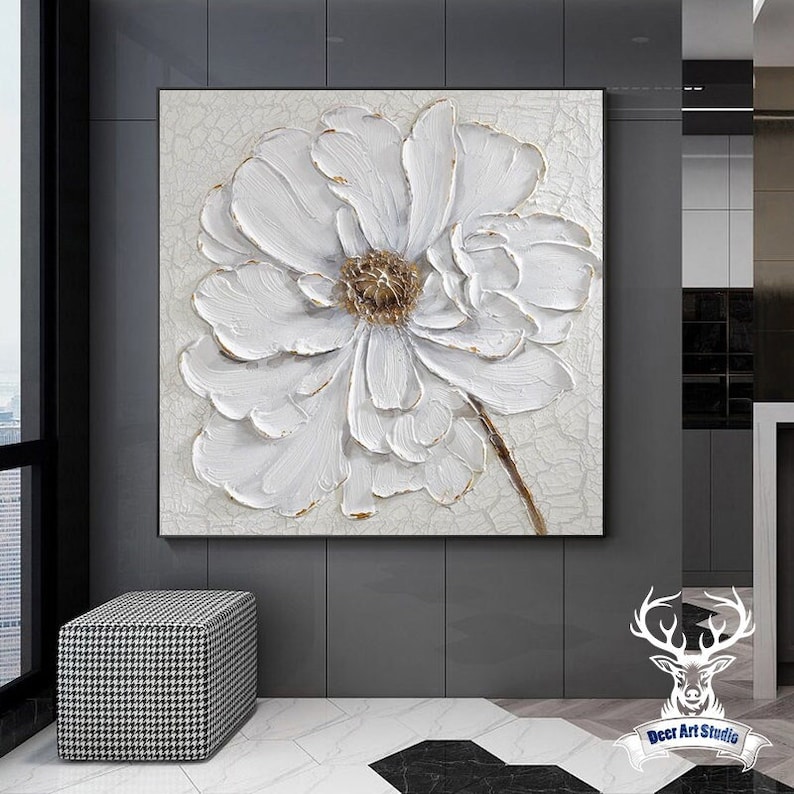 Home Décor 3D Flower Canvas Wall Art Paintings on Canvas Etsy