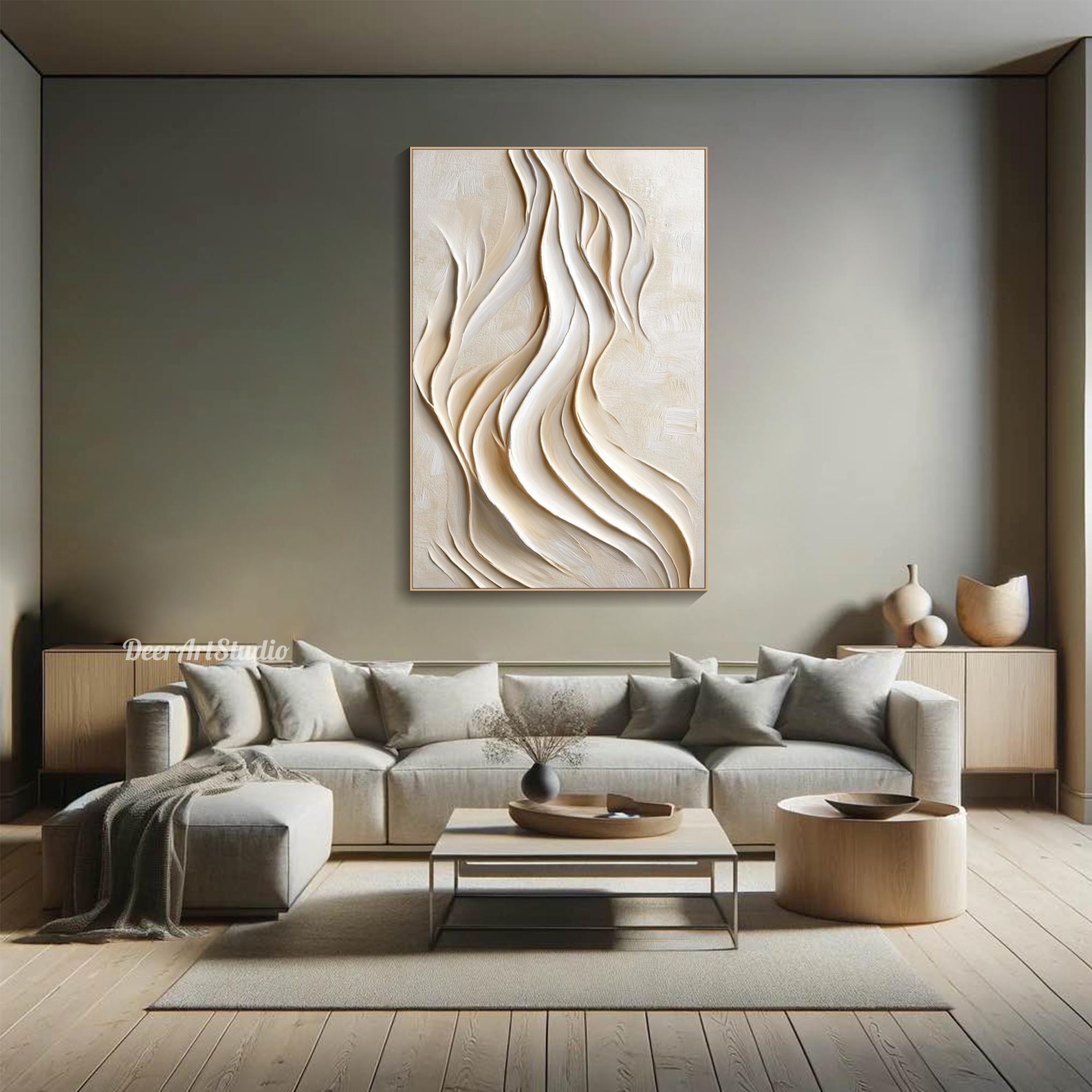 Curated visual reference: Fresh Look at 3D Ocean Waves Textured Wall Art Large Wabi Sabi Wall