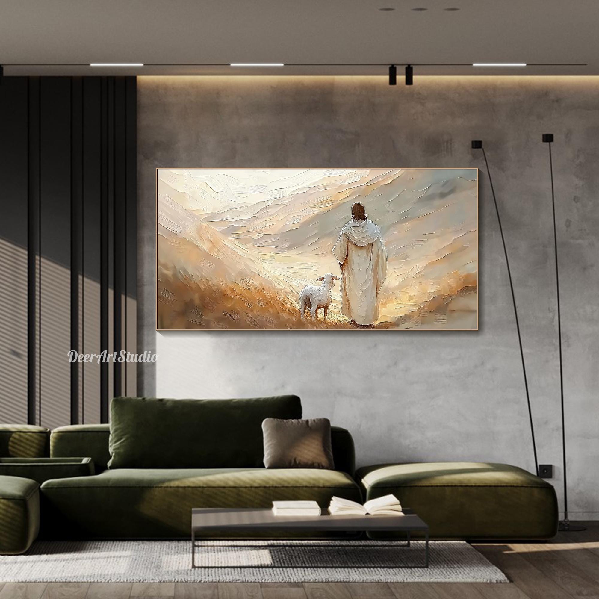 3D Textured Wall Art Christian Painting Inspirational Pastel Jesus on ...