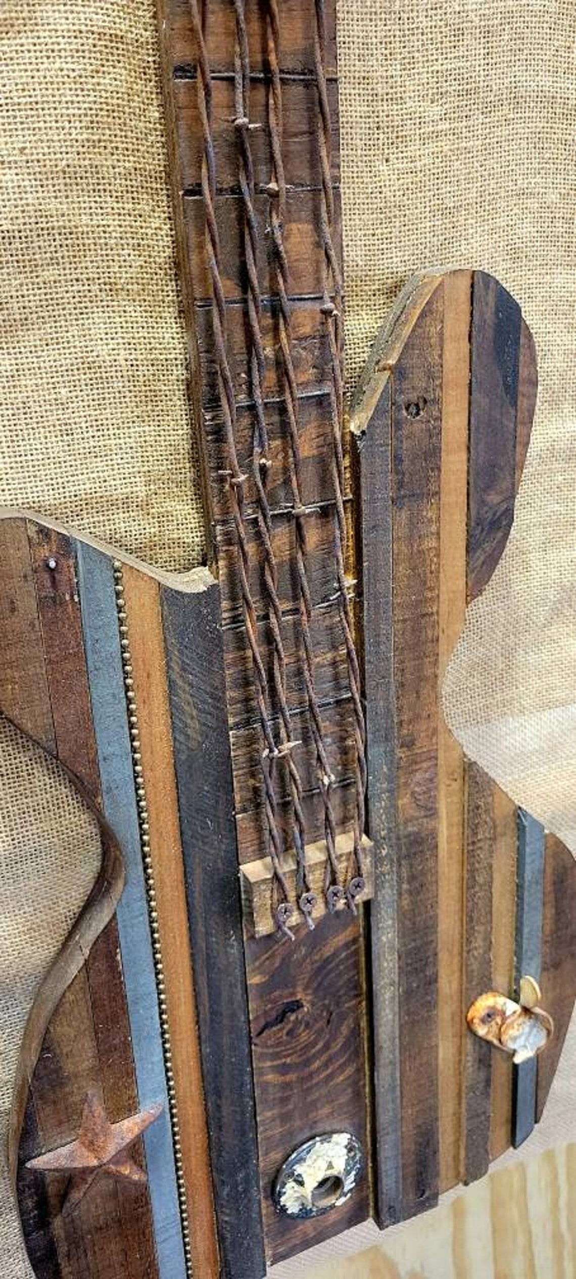 Repurposed Wood Guitar Wall Art Etsy