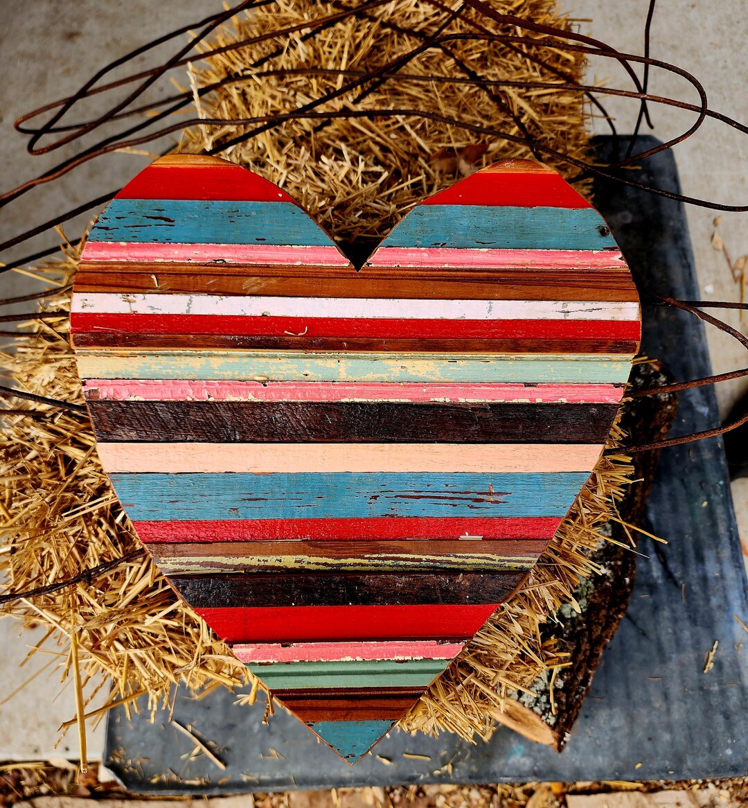 Vintage Heart Wall Art Etsy