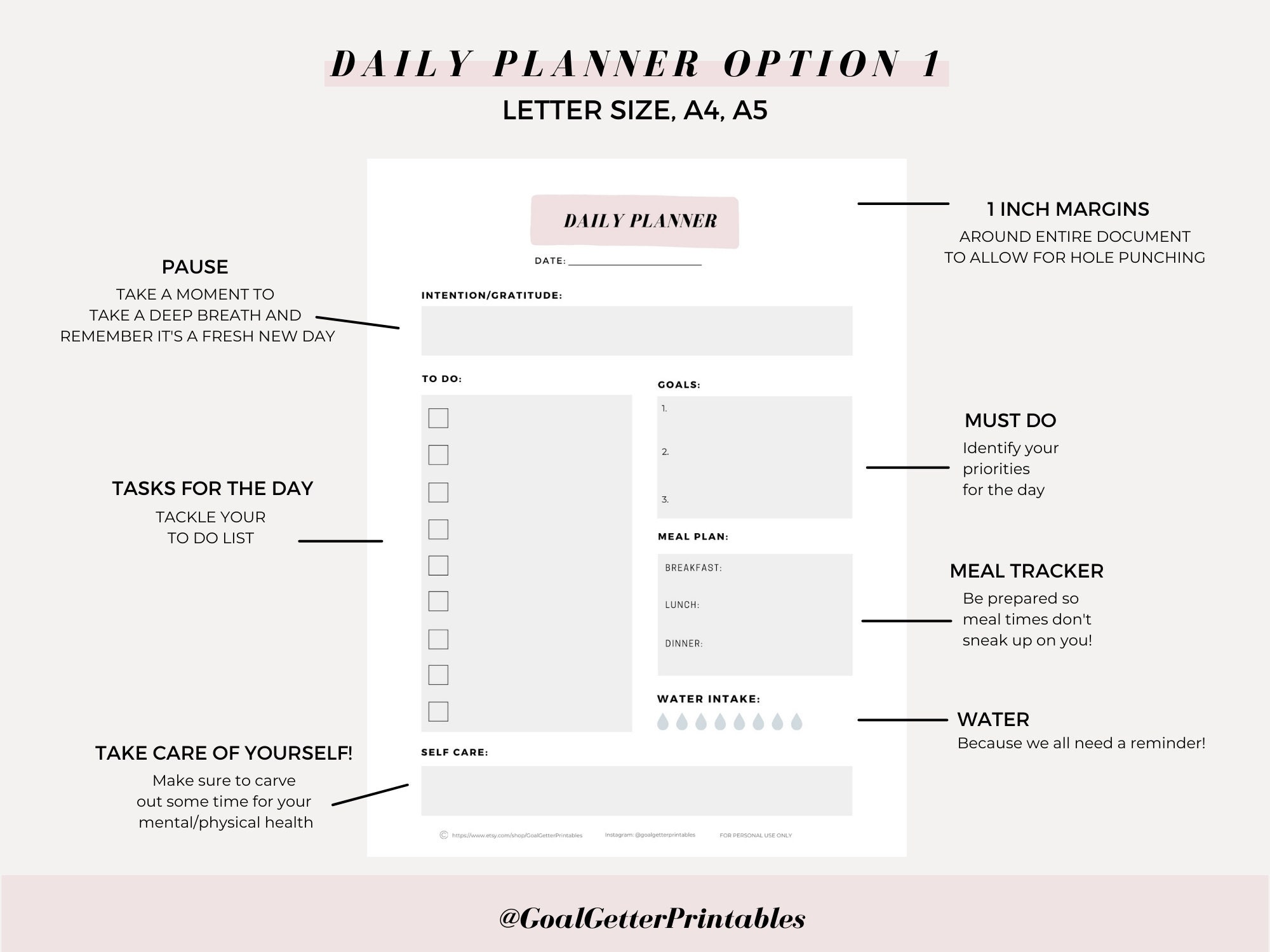 BUNDLE Daily Planner Printable, Stay at Home Mom, Instant Digital ...