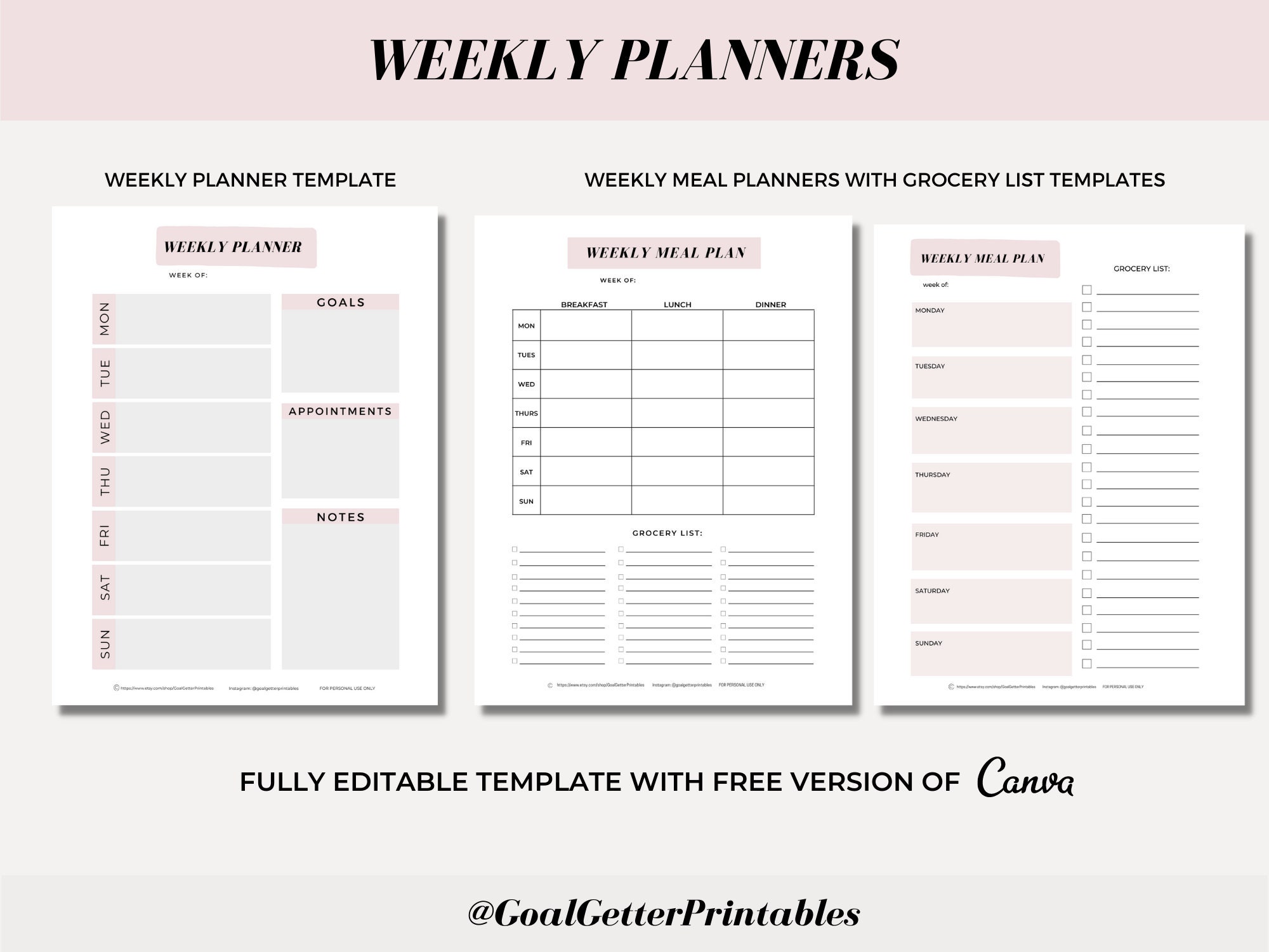 2023 Printable Planner Bundle for Moms, Productivity & Life Planner ...