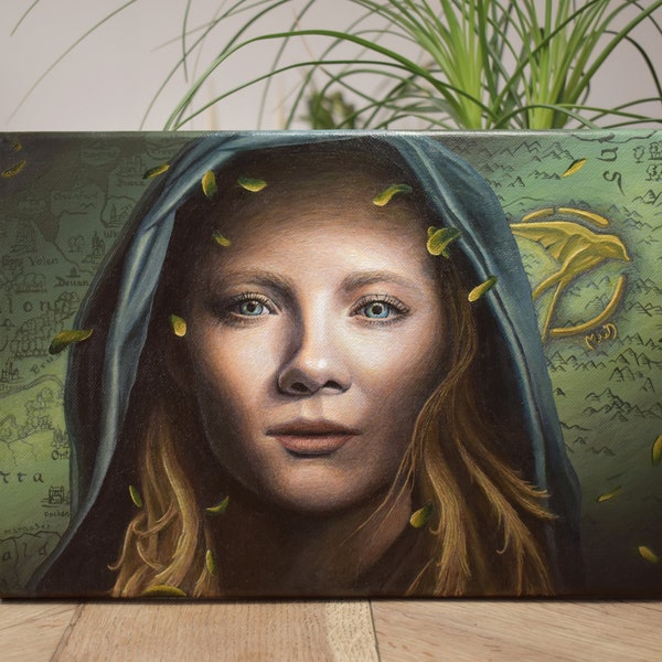 Ciri de la série The Witcher, Portrait Fan Art, Peinture acrylique sur toile