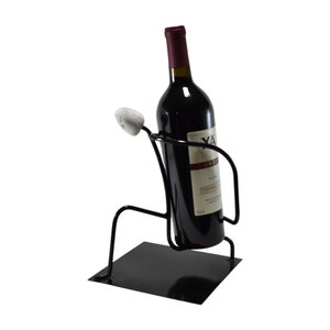 Leaning Single Wine Bottle Holder Etsy