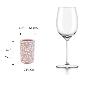 Handmade Talavera Pottery Shot Glasses | Tequila Cups, Pink Floral (2 Oz.) image 5